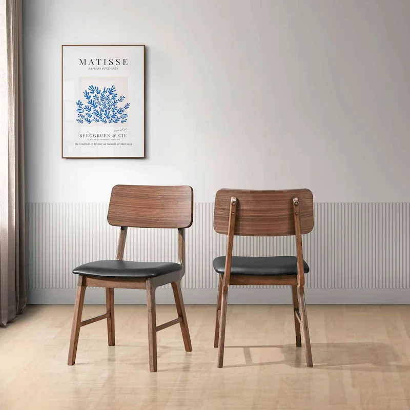 New Classic Furniture Thea Walnut and Black Side Chair (Set of 2)