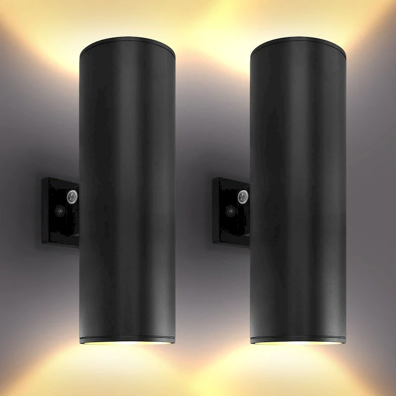 Luxrite Dusk to Dawn LED Outdoor Wall Light, 18 , Up or Up and Down Light, 3CCT 3000K-5000K, 20/30/40W, IP65, ETL 2-Pack