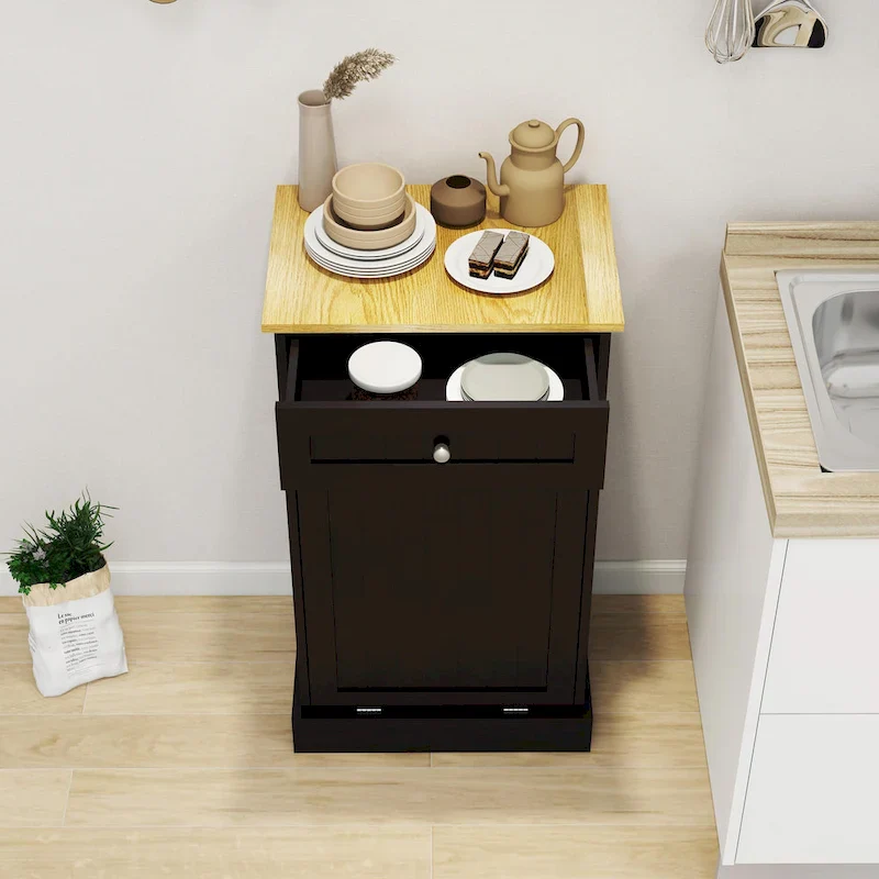 1-Drawer, 1-Compartment Tilt-Out Trash Cabinet - Kitchen Trash Cabinet