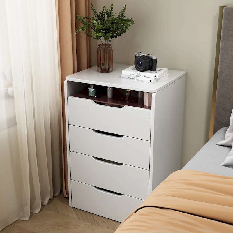 3-in-1 Small Makeup Table Set with Glass Top 3 Drawers, Stool