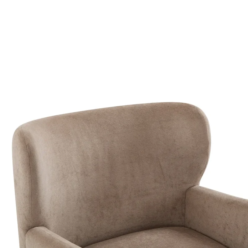 Wingback Club Chair, Mid-Century, Plush Velvet, Solid Wood & Birch Legs, Seats 1, Blue/Brown