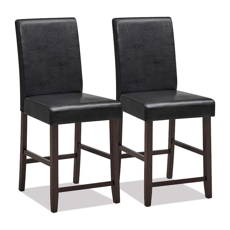 Set of 2 Barstools Wooden Vintage Bar Chairs Counter Stools