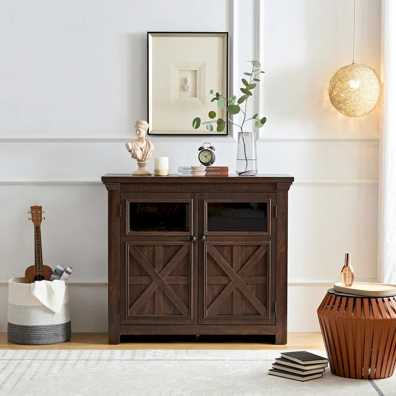 2 Doors Large Buffet Sideboard Dresser,Bar Wine Bar Storage Cabinet for Dining Room