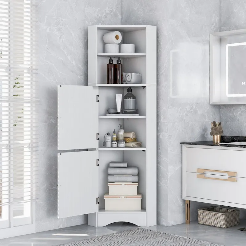 5-Tiers Bathroom Floor Storage Cabinet, Slim Bathroom Storage Cabinet