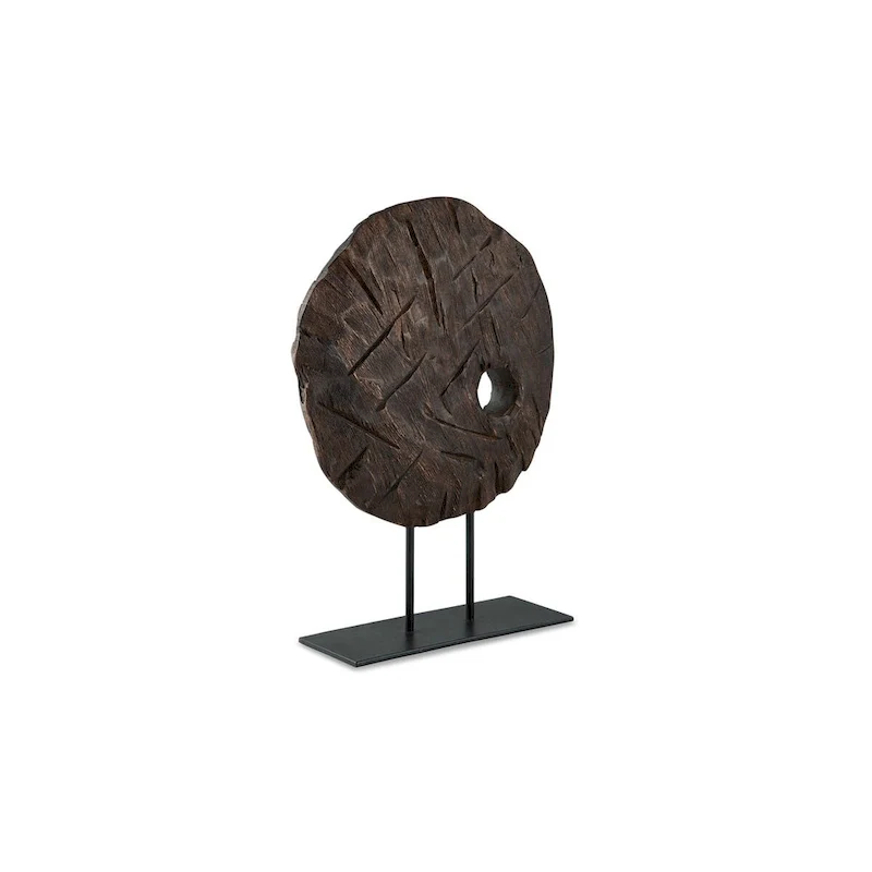Bena 16 Inch Tabletop Home Decor Sculpture Art Piece, Brown Wood Finish