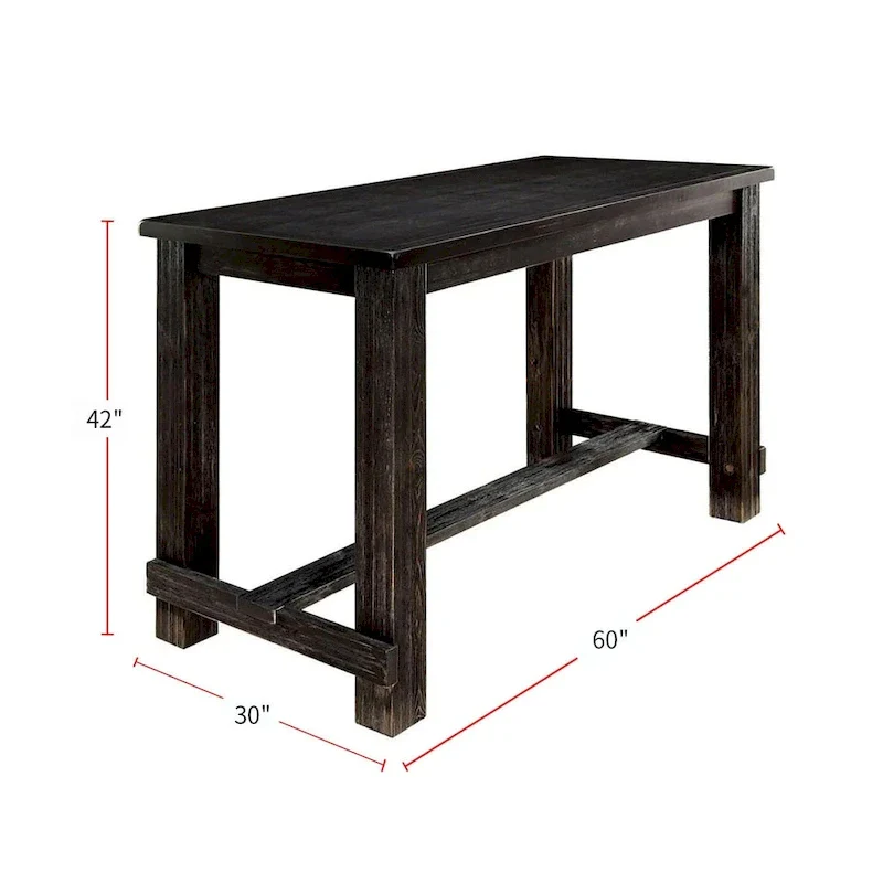 Rustic Wooden Rectangular Bar Table