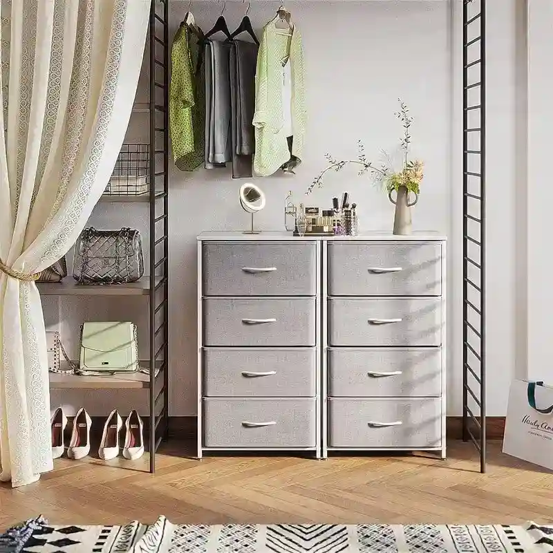 Small Dresser Chest of Drawers Fabric Dresser - 11.73D x 15.74W x 31.77H
