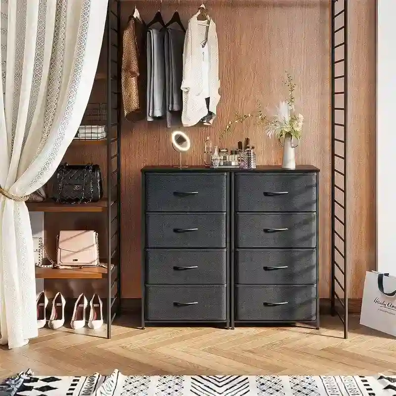 Small Dresser Chest of Drawers Fabric Dresser - 11.73D x 15.74W x 31.77H