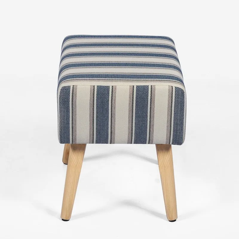 Adeco Ottoman Foot Rest Stool with Wood Legs