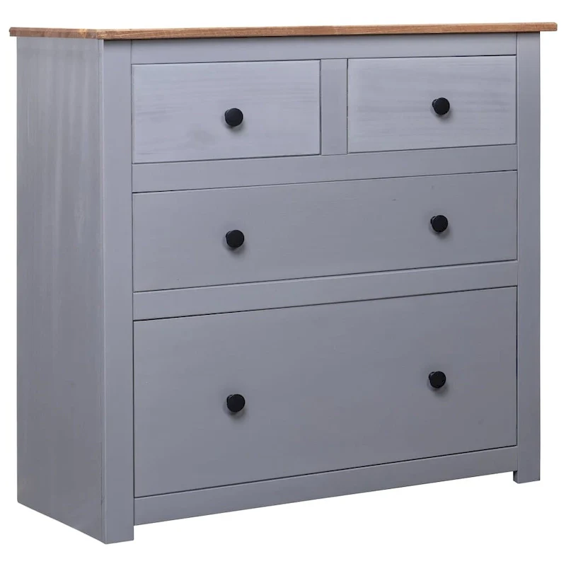 Sideboard Drawer Cupboard for Bedroom Storage Cabinet Pine Range - 31.5 x 15.7 x 32.7