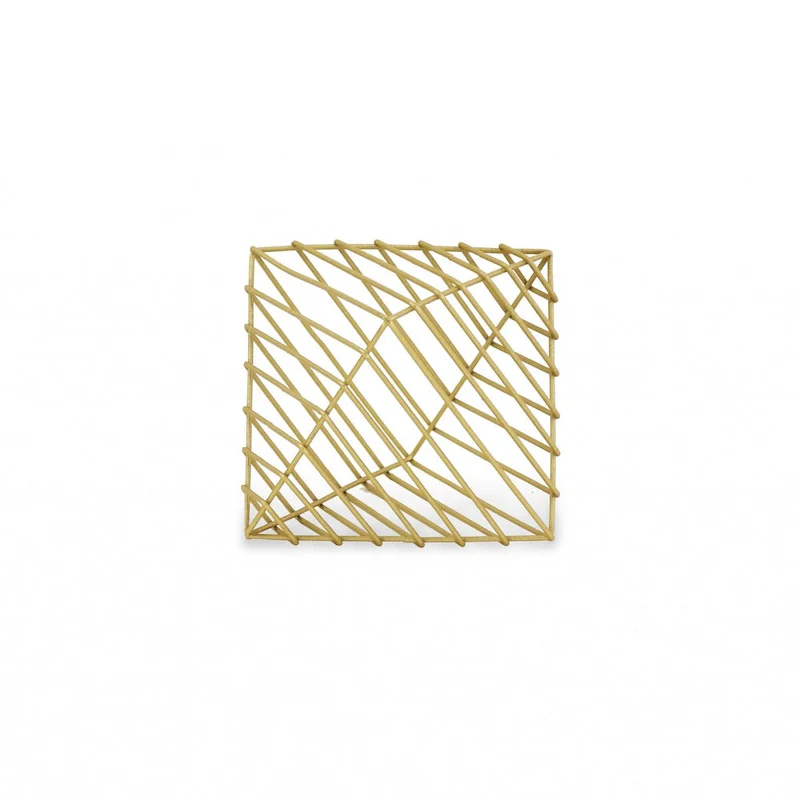 HomeRoots 8  Gold Cast Iron Modern Abstract Tabletop Sculpture - 10.5' X '8' X '8