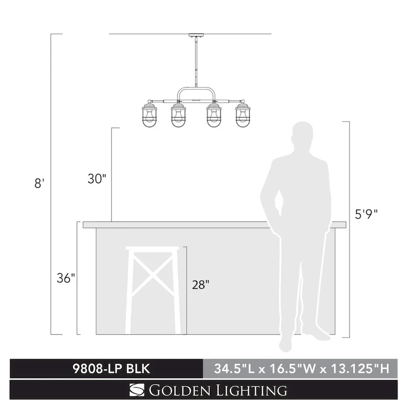 Carbon Loft Barton Linear Black Steel Pendant Light