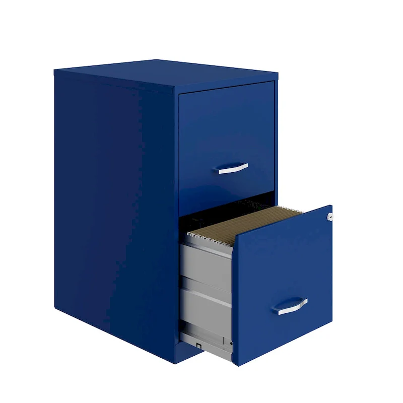 18in. 2 Drawer Metal File Cabinet, Classic Blue