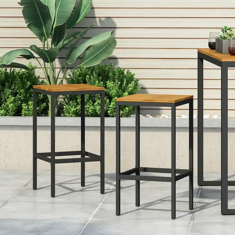 Dorset Acacia Wood Bar Stools by Christopher Knight Home