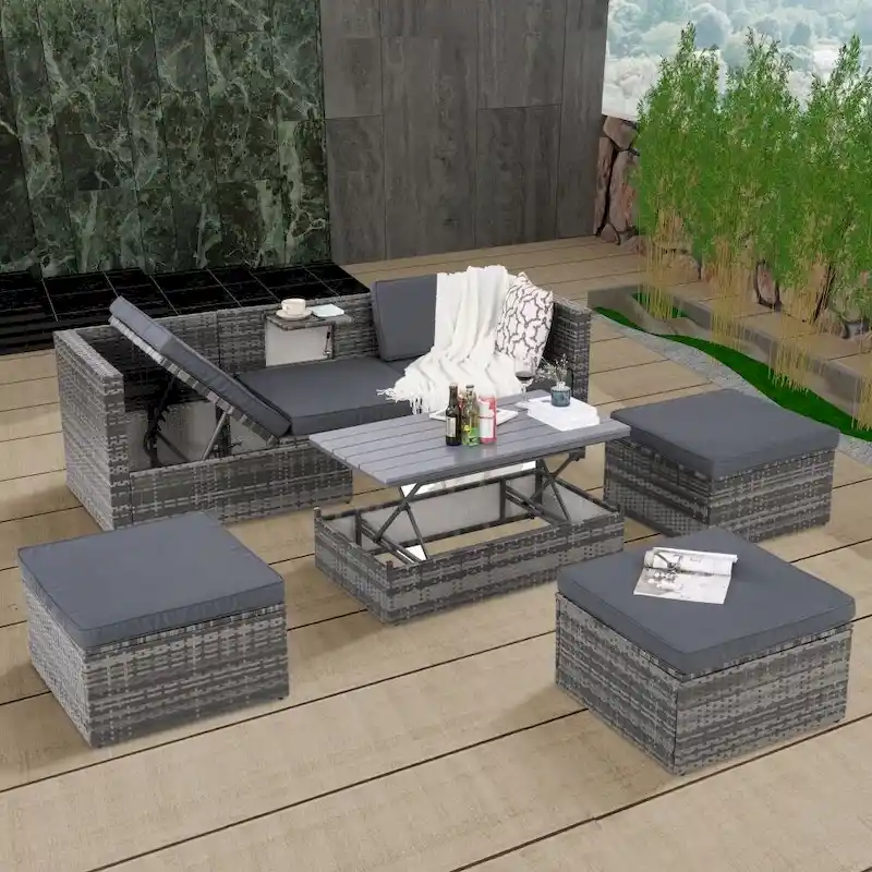 5 Set Seasonal PE Wicker Furniture