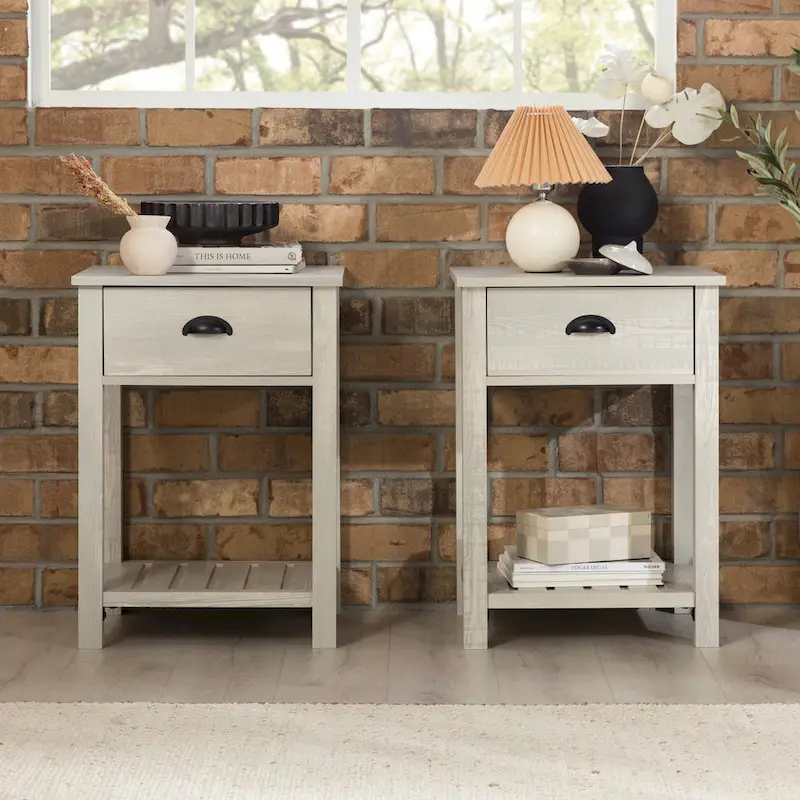 Middlebrook One-Drawer Farmhouse Nightstand, Set of 2