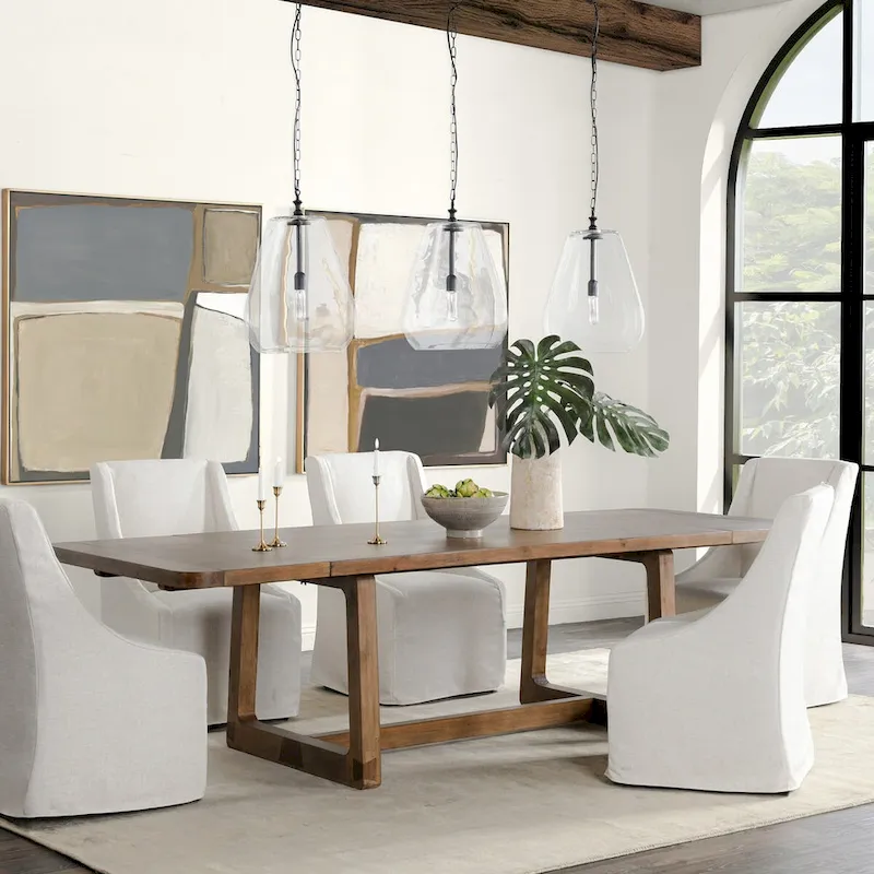 Classic Home Lyra 80-110 Extendable Dining Table in Smoke Brown - 80-110Wx39Dx30H