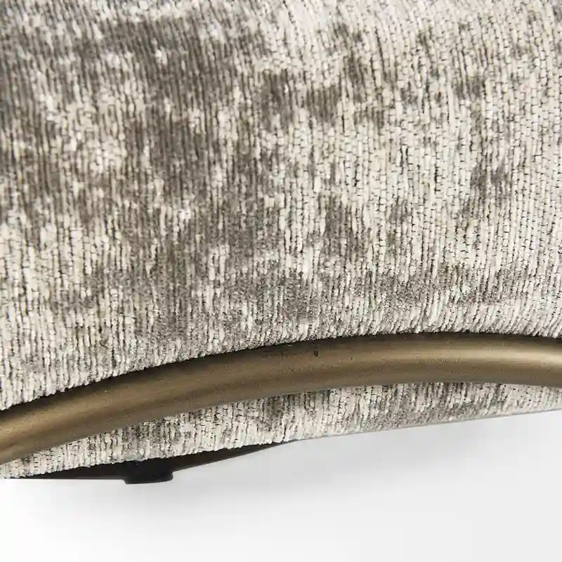Ayla Gray Fabric Seat w/ Dark Nickel Metal Frame Bench