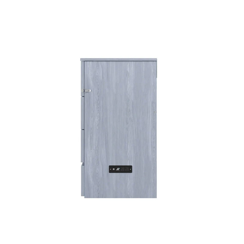 Northfield Queen Murphy Bed Chest with Mattress in Driftwood