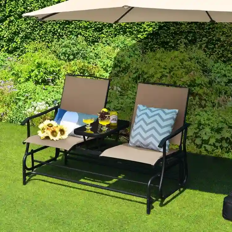 Comfortable 2-Person Loveseat for Patio and Garden - 57  x 28  x 38  (L x W x H)
