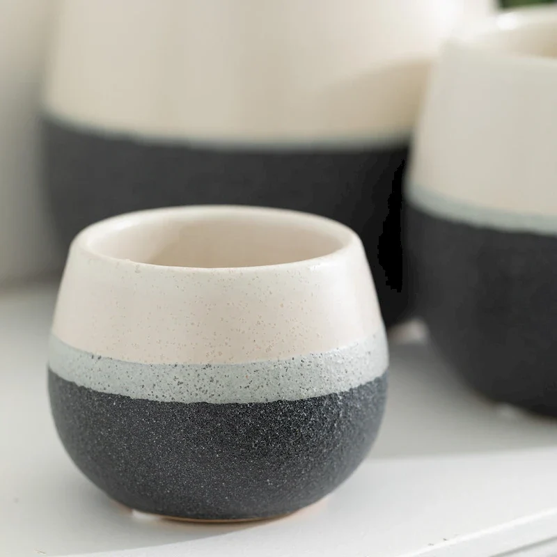Sullivans Set of 3 Small Ceramic Planters 5 H, 4.5 H, & 3 H Multicolored