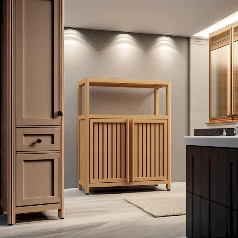 Large Capacity Bamboo Storage Cabinet Furniture