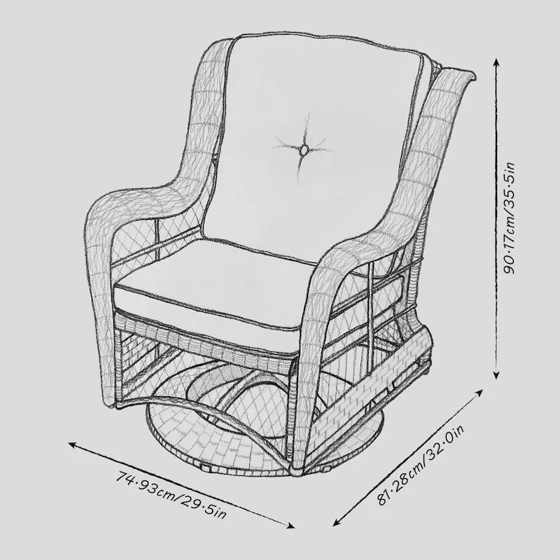 3-piece Wicker Swivel Chair Conversation Set by Havenside Home