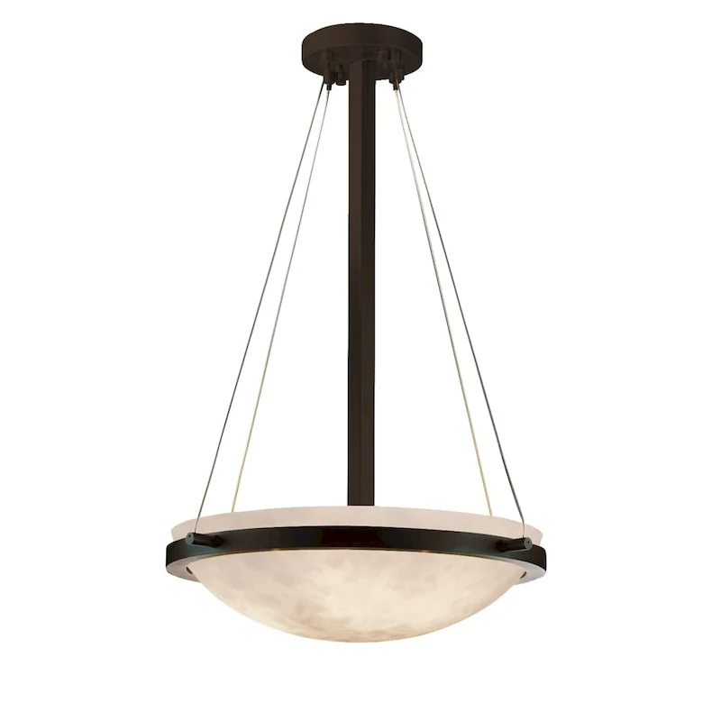 Clouds Ring 18-inch Matte Black Round Pendant Bowl with Ring, Clouds Shade
