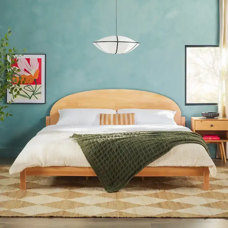 Middlebrook Designs Arched Headboard Solid Pine King Bed