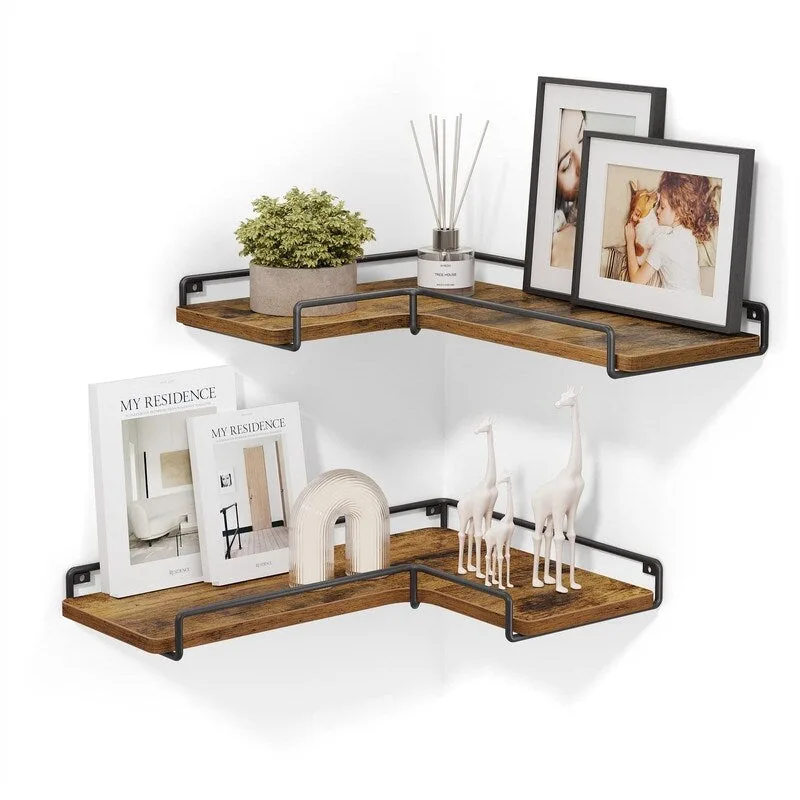 Corner Shelf Wall Mount Set of 2 - 15.7D x 5.5W x 1.6H