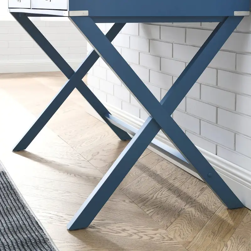 Computer Desk with Drawers, MDF Top & Solid Wood Legs, 42