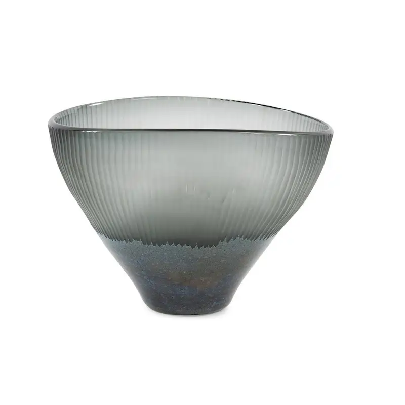 Allan Andrews Frosted Contemporary Tapered & Flared Glass Vase
