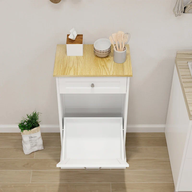 1-Drawer, 1-Compartment Tilt-Out Trash Cabinet - Kitchen Trash Cabinet