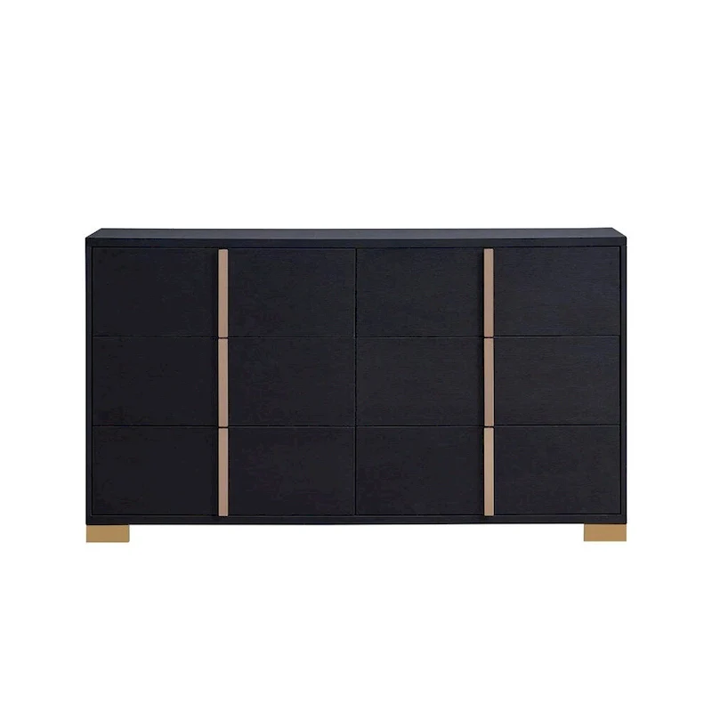 6 Drawers Wooden Dresser with Metal Hardware