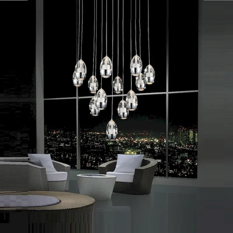 Giuseppe Lighting 8421P24C 11 Light Chandelier Amanda Chrome - Exact Size