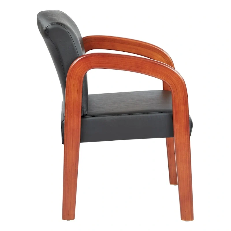 Oak Finish Wood Visitors Chair