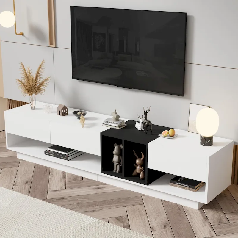 74 TV Stand with Storage & Compartment for TVs Up to 80