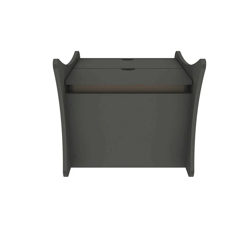 Mid-Century Modern 2-Drawer Nightstand, MDF, Curved Legs, 19.68