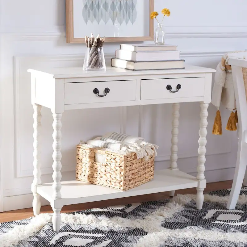 SAFAVIEH Henretta 2-Drawer Console Table - 35.5 W x 13 L x 29.5 H - 35.5 W x 13 L x 29.5 H - 36Wx13Dx30H