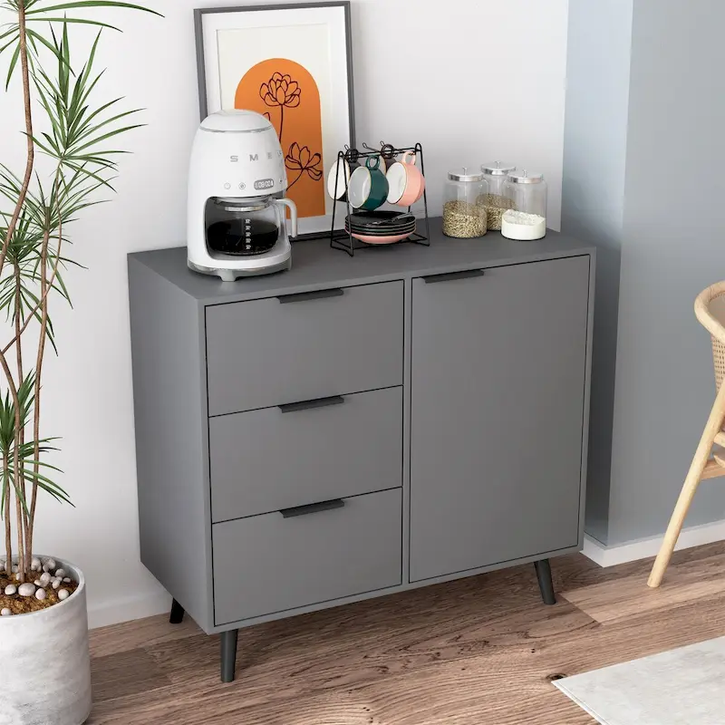 Storage Cabinet with 3 Drawers & Adjustable Shelf, Door
