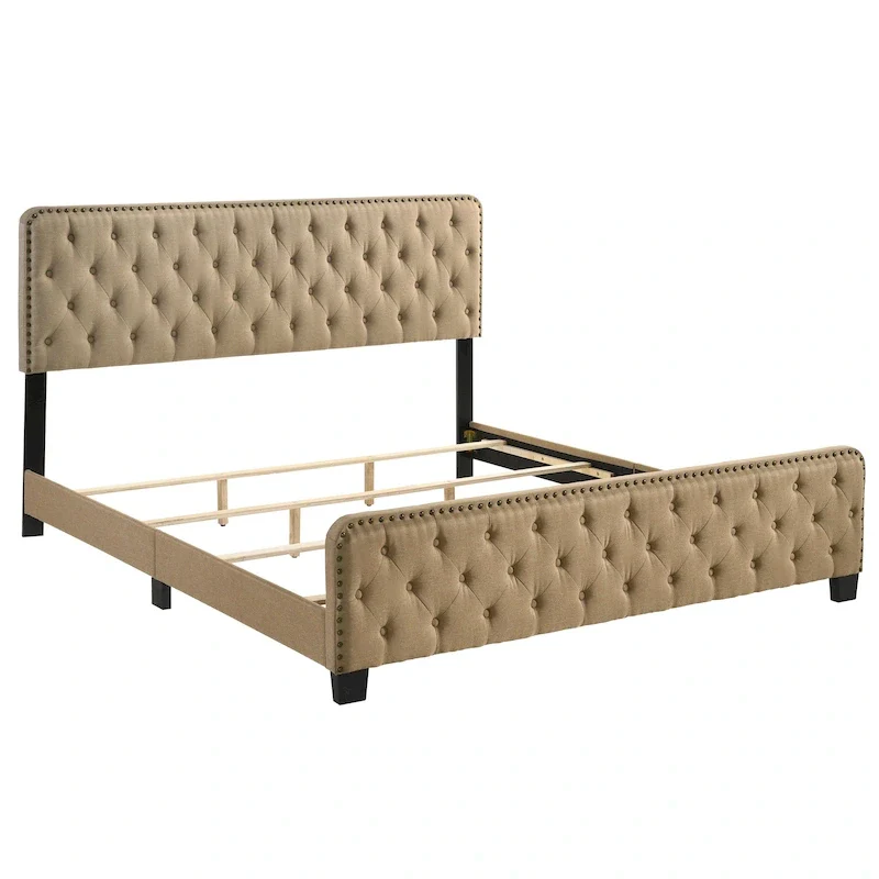 Furniture of America Tilly Button Tufted Fabric Upholstered Bed