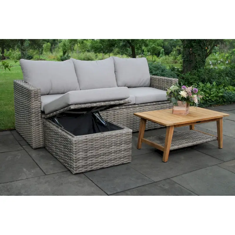 Samera 6 pc. Teak and Wicker Storage Set