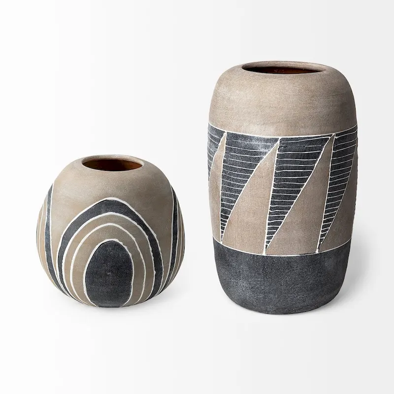 Cove Gray Brown Ceramic Vase