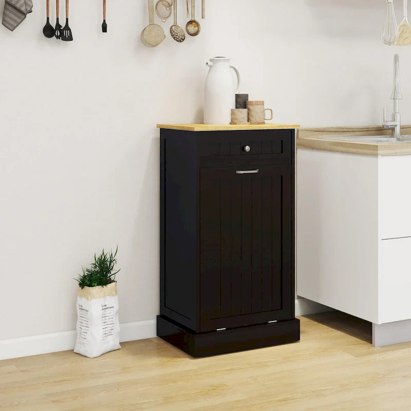 1-Drawer, 1-Compartment Tilt-Out Trash Cabinet - Kitchen Trash Cabinet