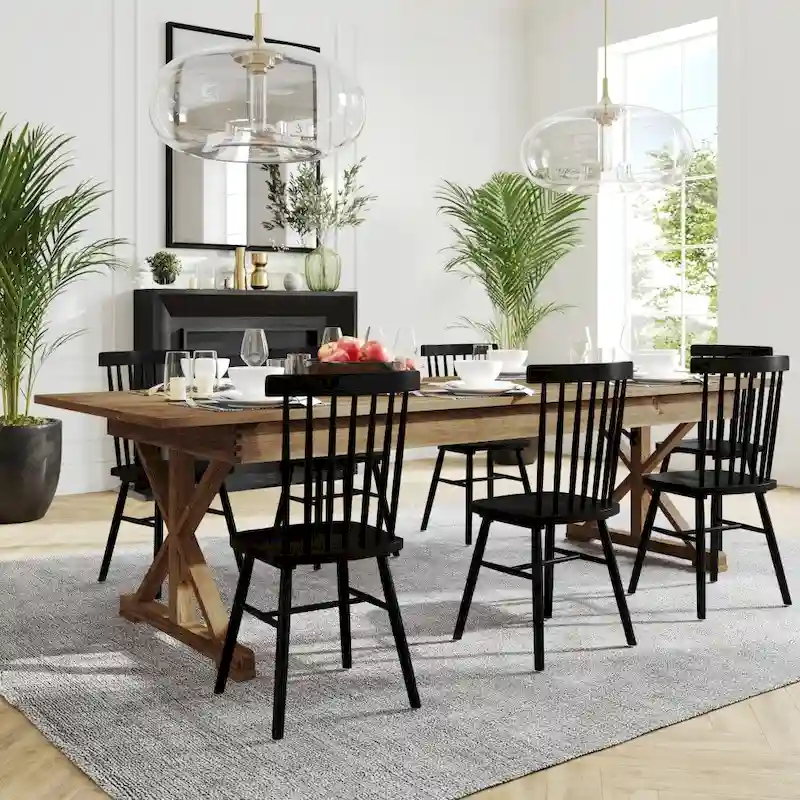 Solid Pine Farm Dining Table with X-Style Legs - 9' x 40