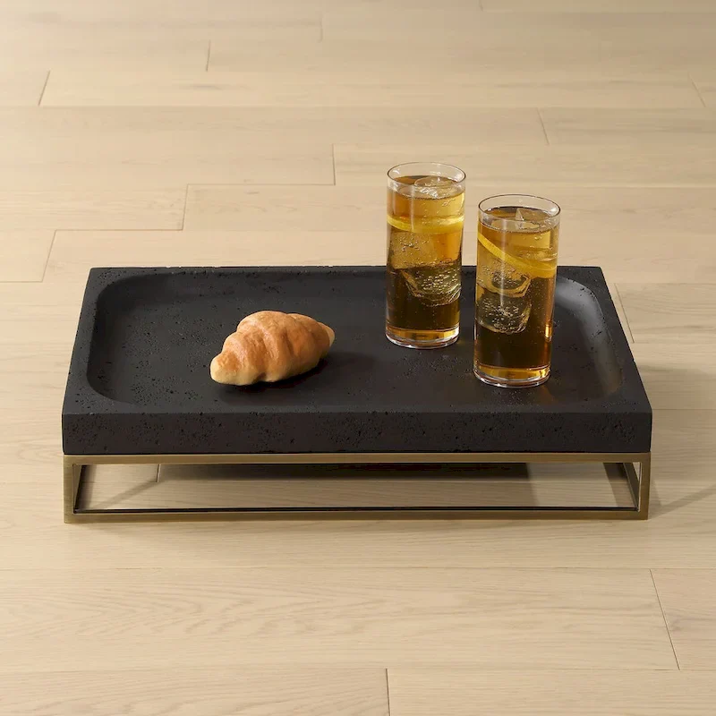 Uttermost Shadowstone Cast Black Tray - 18  W X 13  D X 3.5  H