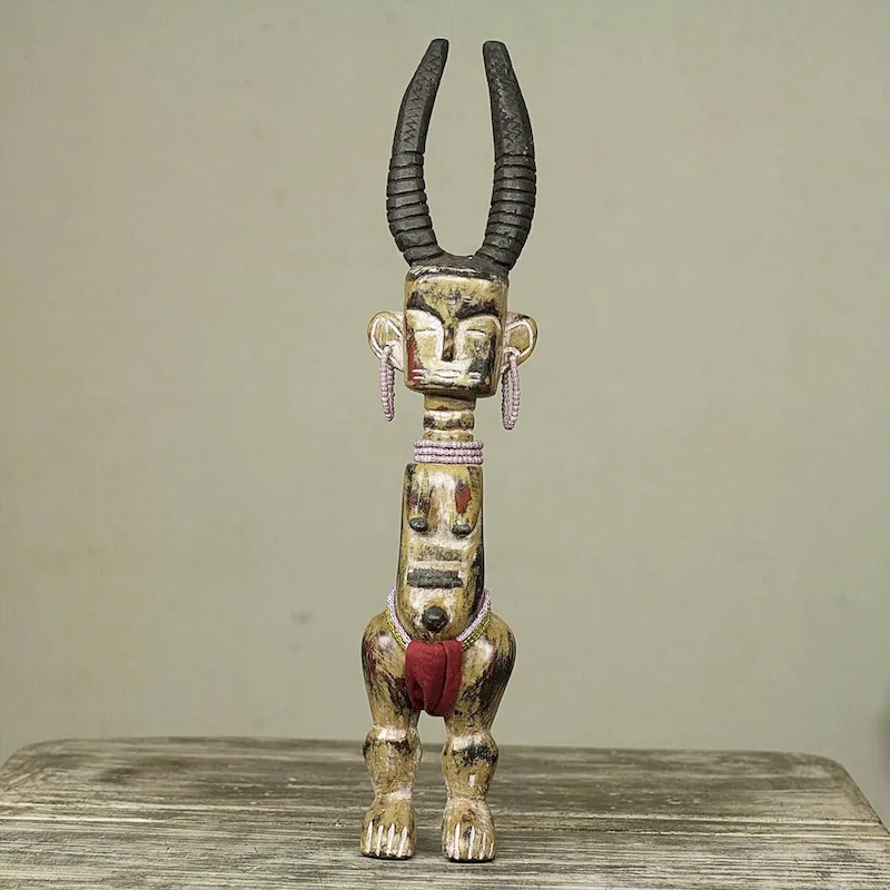 Novica Handmade Fante Fertility Doll Iv African Wood Sculpture