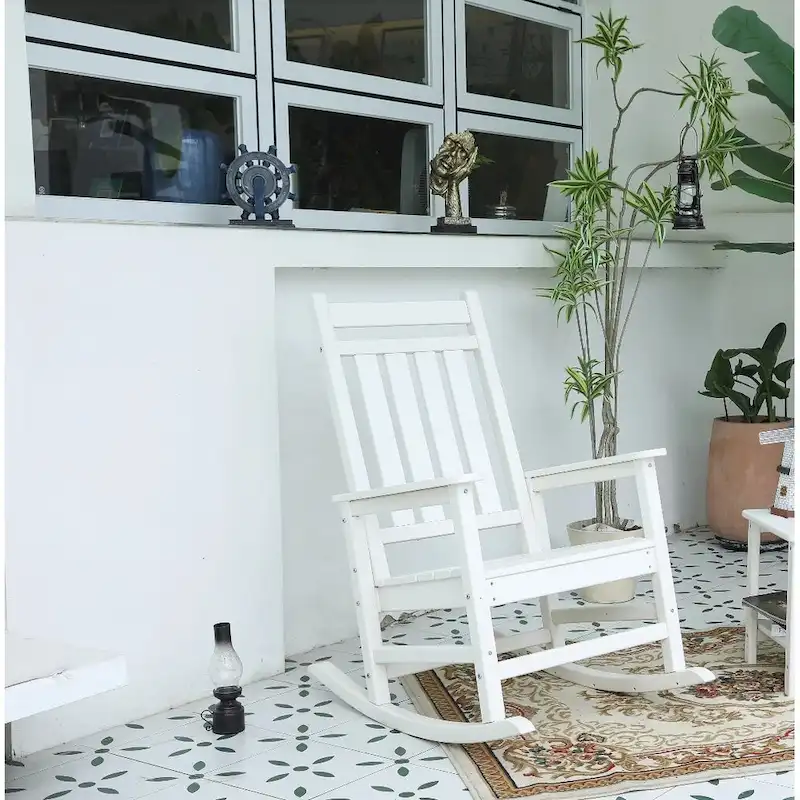 All Weather Rocking Chair Set with Side Table