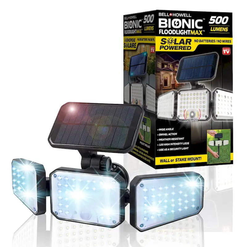 Bell + Howell Bionic Floodlight Max Motion Sensor Outdoor Solar Light