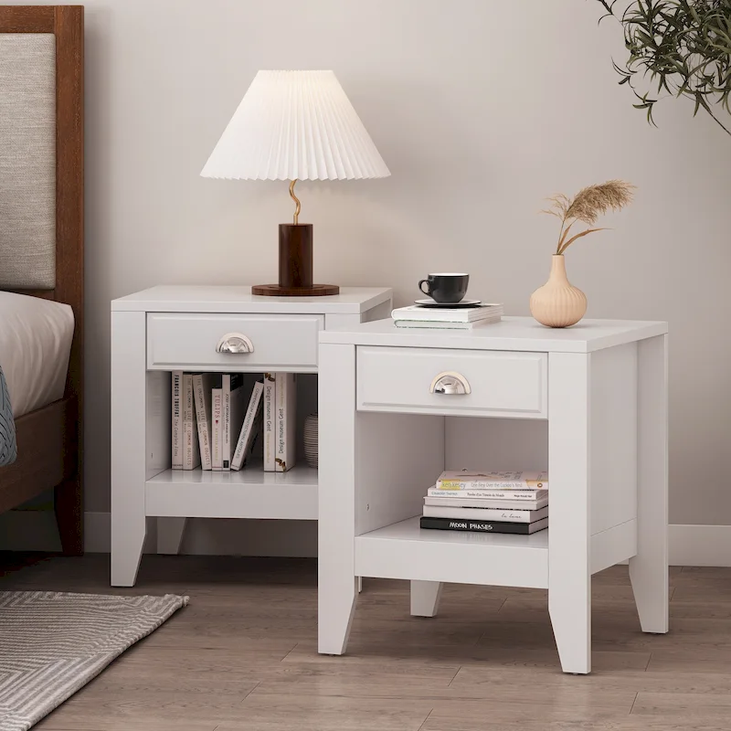 Foisy Faux Wood Nightstand with Drawer (Set of 2) by Christopher Knight Home
